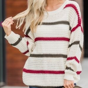 Ivory Striped Sweater